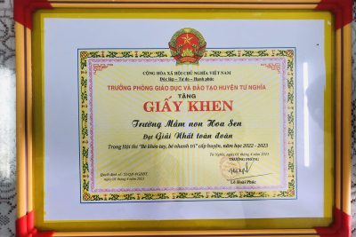 Thành quả những ngày qua của các con đã cố gắng cùng cô. Các con đã thật xuất sắc trong phần thi của mình.  Cảm ơn PGD và ĐT  huyện Tư Nghĩa đã tạo sân chơi bổ ích cho các con được trải nghiệm đầu đời.  Hội thi “Bé khéo tay- Bé nhanh trí” cấp Huyện, cấp học Mầm non- Năm học: 2022-2023.